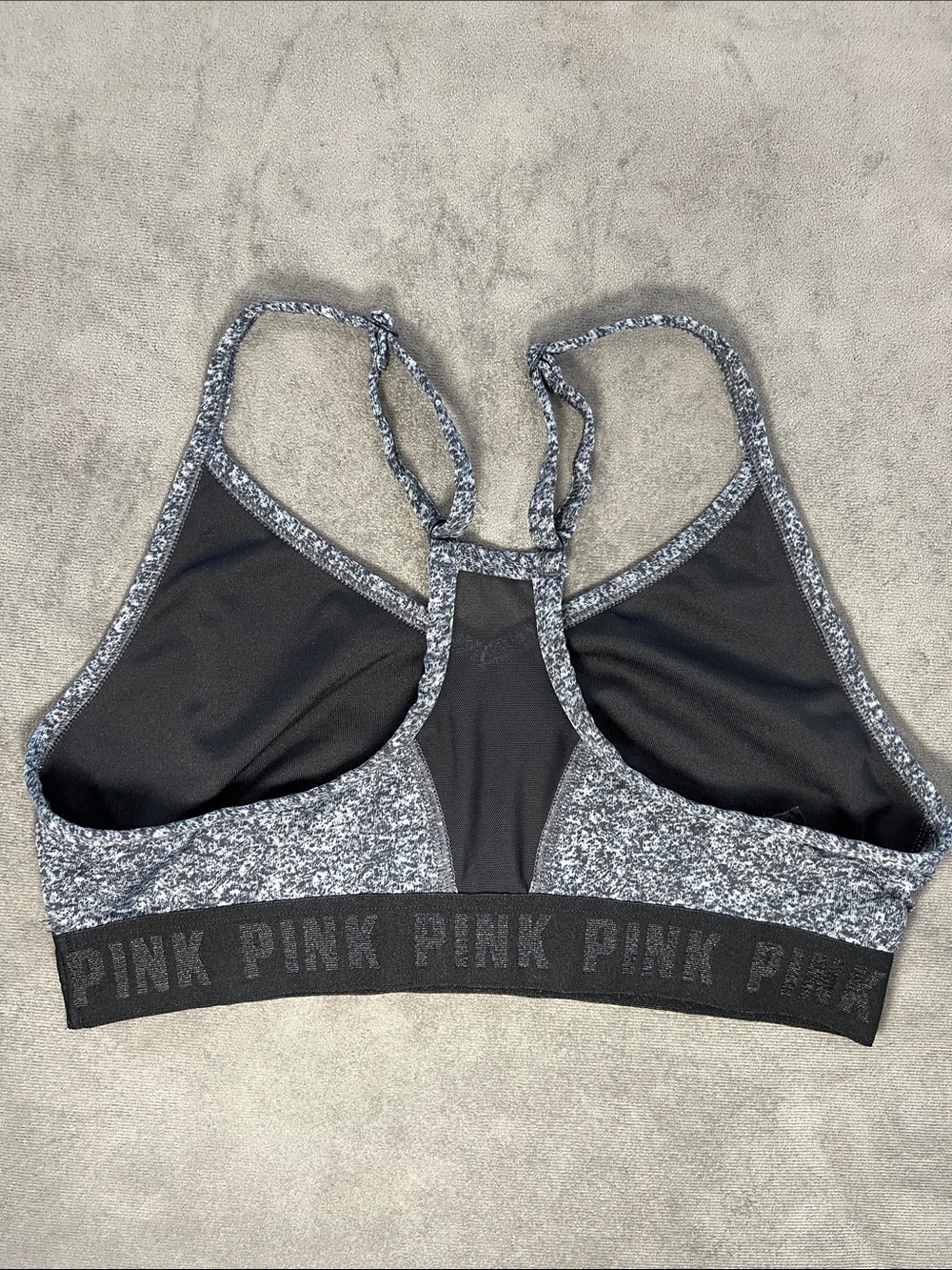 PINK Victoria's Secret Heathered Charcoal Ultimate Lightly Lines Sports Bra M - Picture 7 of 11
